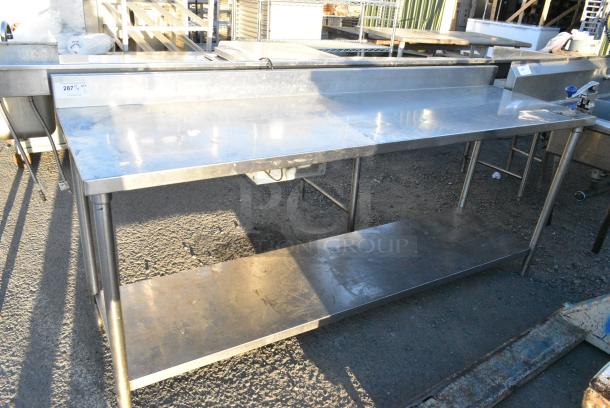 Stainless Steel Table w/ Mounted Can Opener, Back Splash and Under Shelf. - Image 1 of 2