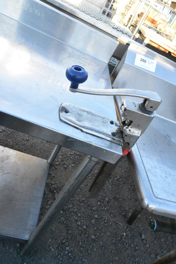 Stainless Steel Table w/ Mounted Can Opener, Back Splash and Under Shelf. - Image 2 of 2