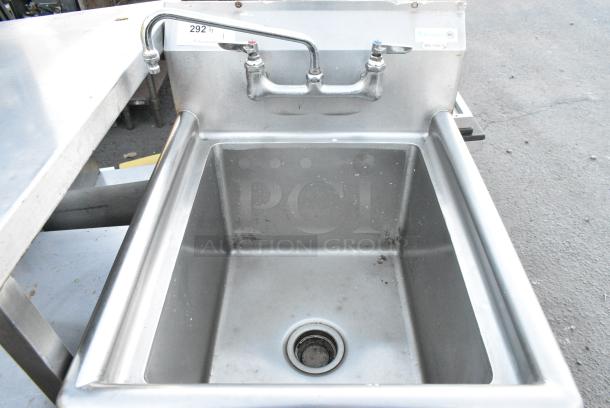 Stainless Steel Single Bay Sink w/ Faucet and Handles. - Image 2 of 3