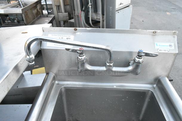 Stainless Steel Single Bay Sink w/ Faucet and Handles. - Image 3 of 3