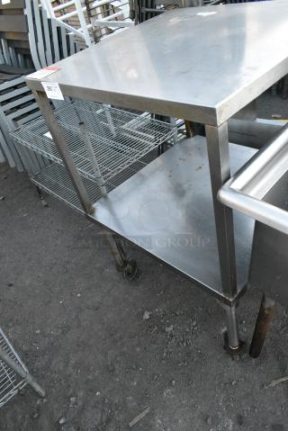 Stainless Steel 2 Tier Cart on Commercial Casters.