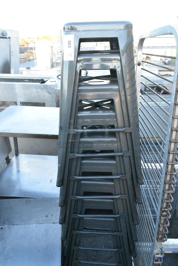 9 Black Metal Tolix Style Bar Stool. 9 Times Your Bid! - Image 1 of 2