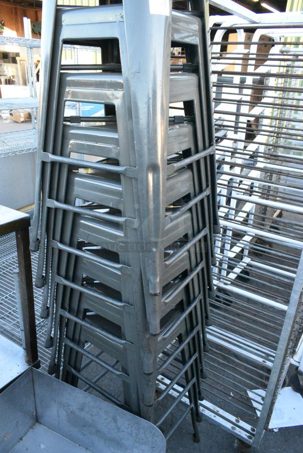 9 Black Metal Tolix Style Bar Stool. 9 Times Your Bid! - Image 2 of 2