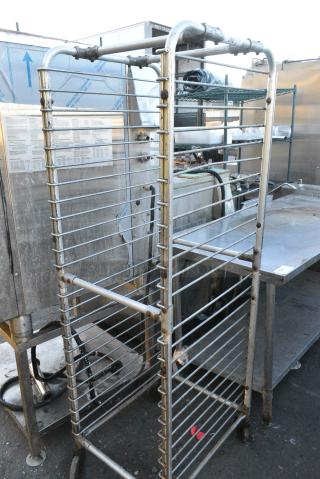 Metal Commercial Pan Transport Rack on Commercial Casters.