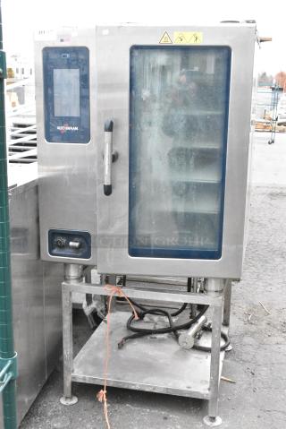 2018 Alto Shaam CTP10-10E Stainless Steel Commercial Electric Powered Combi Convection Oven on Stand. 208-240 Volts, 3 Phase.
