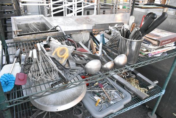 Various Items Including Utensils. Does Not Include Shelving Unit - Image 3 of 7