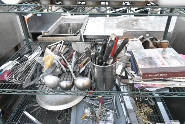 Various Items Including Utensils. Does Not Include Shelving Unit - Image 6 of 7