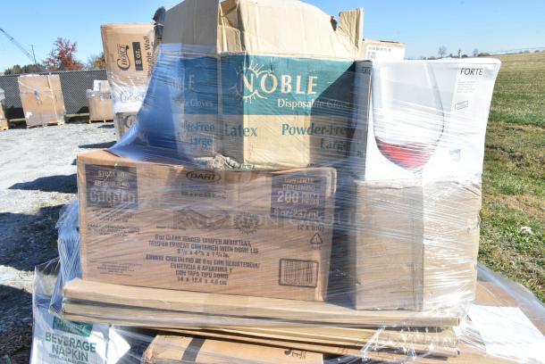 30 BRAND NEW IN BOX! Items Including 5001BNAP Choice 1-Ply White Beverage / Cocktail Napkin - 4000/Case, Dart ClearPac SafeSeal 8 oz. Tamper-Resistant, Tamper-Evident Container with Dome Lid, 129MCS242CB Choice 30 oz. Compartment Container with Lid, Paper Food Trays, 627PCC63 Fat Daddio's PCC-63 ProSeries 6" x 3" Round Anodized Aluminum Straight Sided Cheesecake Pan with Removable Bottom, Forte Wine Glasses, 4 Box Libbey 1924 Champagne Coupes, Del Mar Tumblers, 8 Box 12040 Libbey Newton Cooler Glasses. 30 Times Your Bid! - Image 4 of 12