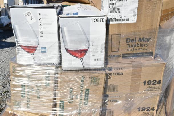 30 BRAND NEW IN BOX! Items Including 5001BNAP Choice 1-Ply White Beverage / Cocktail Napkin - 4000/Case, Dart ClearPac SafeSeal 8 oz. Tamper-Resistant, Tamper-Evident Container with Dome Lid, 129MCS242CB Choice 30 oz. Compartment Container with Lid, Paper Food Trays, 627PCC63 Fat Daddio's PCC-63 ProSeries 6" x 3" Round Anodized Aluminum Straight Sided Cheesecake Pan with Removable Bottom, Forte Wine Glasses, 4 Box Libbey 1924 Champagne Coupes, Del Mar Tumblers, 8 Box 12040 Libbey Newton Cooler Glasses. 30 Times Your Bid! - Image 10 of 12