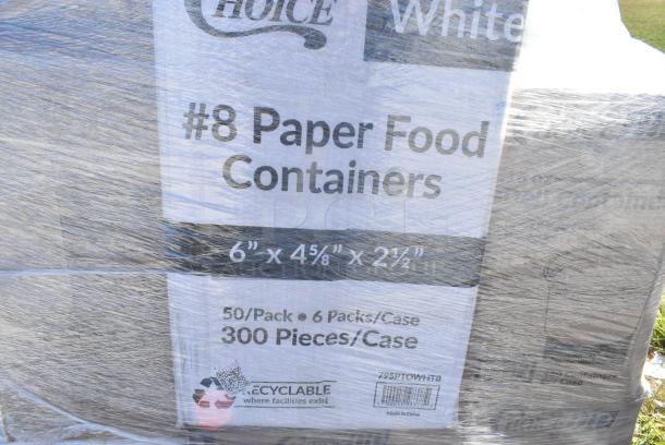 38 BRAND NEW IN BOX! Items Including 795PTOWHT8 Choice White Microwavable Folded Paper #8 Take-Out Container 6" x 4 3/4" x 2 1/2" - 300/Case, 128HD16BULK Choice Heavy Duty 16 oz. Microwavable Translucent Plastic Deli Container - 480/Case, 612605070HD Choice Full Size Heavy-Duty Foil Steam Table Pan Deep 3 3/8" Depth - 50/Case, 5 Box Dixie Chef Towels, 5008DWALLW Choice 8 oz. Tall White Smooth Double Wall Paper Hot Cup - 500/Case, 2 Box 128HD16BULK Choice Heavy Duty 16 oz. Microwavable Translucent Plastic Deli Container - 480/Case, Choice Napkins, Nitril Gloves, 2 Box Choice Deli Sheets, Jumbo Paper Straws. 38 Times Your Bid! - Image 3 of 12