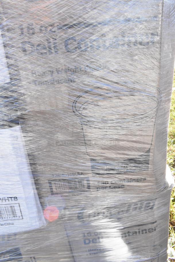 38 BRAND NEW IN BOX! Items Including 795PTOWHT8 Choice White Microwavable Folded Paper #8 Take-Out Container 6" x 4 3/4" x 2 1/2" - 300/Case, 128HD16BULK Choice Heavy Duty 16 oz. Microwavable Translucent Plastic Deli Container - 480/Case, 612605070HD Choice Full Size Heavy-Duty Foil Steam Table Pan Deep 3 3/8" Depth - 50/Case, 5 Box Dixie Chef Towels, 5008DWALLW Choice 8 oz. Tall White Smooth Double Wall Paper Hot Cup - 500/Case, 2 Box 128HD16BULK Choice Heavy Duty 16 oz. Microwavable Translucent Plastic Deli Container - 480/Case, Choice Napkins, Nitril Gloves, 2 Box Choice Deli Sheets, Jumbo Paper Straws. 38 Times Your Bid! - Image 4 of 12