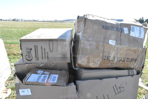 20 BRAND NEW IN BOX! Items Including 127RD8BULK Choice 8 oz. Customizable Microwavable Translucent Round Deli Container - 500/Case, 5535016ZE Acopa Zelda 15.5 oz. Highball Glass, 124COLLGKTBK Choice Black Large Insulated Nylon Cooler Bag with Brick Cold Packs (Holds 72 Cans), BMT-3040-X Xpose Safety 10' x 12' Black Heavy-Duty Weatherproof 6.5 oz. Multipurpose Mesh Tarp. 20 Times Your Bid! - Image 2 of 8