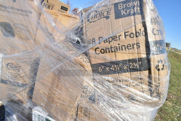 28 BRAND NEW IN BOX! Items Including 500TO993C3 Choice 9" x 9" x 3" Microwaveable 3-Compartment Black / Clear Plastic Hinged Container - 100/Case, 245WEDGEPZZA Choice White Clay Coated Clamshell Pizza Slice Box - 400/Case, 5008W Choice 8 oz. Tall White Poly Paper Hot Cup - 1000/Case, 3 Box 128HD16COMBO Choice Heavy Duty 16 oz. Microwavable Translucent Plastic Deli Container and Lid Combo Pack - 240/Case, 129MCS28B Choice 28 oz. Black Rectangular Microwavable Heavy Weight Container with Lid 8 3/4" x 6 1/4" x 1 3/4" - 150/Case. 28 Times Your Bid! - Image 6 of 11