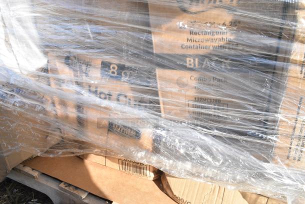 28 BRAND NEW IN BOX! Items Including 500TO993C3 Choice 9" x 9" x 3" Microwaveable 3-Compartment Black / Clear Plastic Hinged Container - 100/Case, 245WEDGEPZZA Choice White Clay Coated Clamshell Pizza Slice Box - 400/Case, 5008W Choice 8 oz. Tall White Poly Paper Hot Cup - 1000/Case, 3 Box 128HD16COMBO Choice Heavy Duty 16 oz. Microwavable Translucent Plastic Deli Container and Lid Combo Pack - 240/Case, 129MCS28B Choice 28 oz. Black Rectangular Microwavable Heavy Weight Container with Lid 8 3/4" x 6 1/4" x 1 3/4" - 150/Case. 28 Times Your Bid! - Image 8 of 11