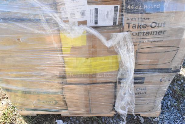 29 BRAND NEW IN BOX! Items Including 4 Box 394385L Noble Products White Powder-Free Disposable Latex Gloves for Foodservice - Large - 1000/Case, 2 Box 795KFT44PNPE Choice 44 oz. Round Kraft PE-Lined Microwavable Take-Out Container 7 5/16" x 2 5/8" - 300/Case, SBTGRL Dart TamperGuard Recessed Lid for Tamper-Resistant, Tamper-Evident Containers - 300/Case, Dart C90PST1 ClearSeal Hinged Lid Plastic Container 8 1/4" x 8 1/4" x 3" - 250/Case, 2 Box 395RP09PF EcoChoice No PFAS Added 9" Natural Bagasse Blend Plate - 500/Case, 2 Box 129MCR24B Choice 24 oz. Black Round Microwavable Heavy Weight Container with Lid 7 1/4" - 150/Case. 29 Times Your Bid! - Image 11 of 11