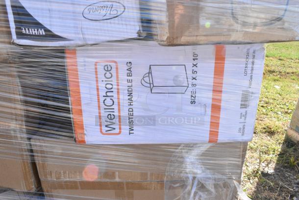 37 BRAND NEW IN BOX! Items Including 167MS002MCXL Lavex White 53 GSM Heavy Weight Microporous Polypropylene Zipper Front Long Sleeve Coveralls with Elastic Wrists and Ankles - XL - 25/Case, 127P100C Choice 1 oz. Clear Plastic Souffle Cup / Portion Cup - 2500/Case, 4 Box 433NHT006 Choice Extra Large Size Grey "Thank You" Medium-Duty Plastic T-Shirt Bag - 450/Case, 6 Box Chicopee 0041 Chix® SC 13" x 21" White Standard-Duty Foodservice Towel - 150/Case, 5008DWALLW Choice 8 oz. Tall White Smooth Double Wall Paper Hot Cup - 500/Case, 2 Box 50012DWALLC Choice 12 oz. Coffee Break Print Smooth Double 433NHT006Wall Paper Hot Cup - 500/Case. 37 Times Your Bid! - Image 6 of 12