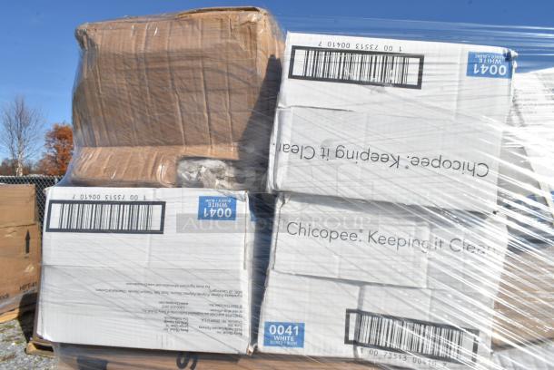 37 BRAND NEW IN BOX! Items Including 167MS002MCXL Lavex White 53 GSM Heavy Weight Microporous Polypropylene Zipper Front Long Sleeve Coveralls with Elastic Wrists and Ankles - XL - 25/Case, 127P100C Choice 1 oz. Clear Plastic Souffle Cup / Portion Cup - 2500/Case, 4 Box 433NHT006 Choice Extra Large Size Grey "Thank You" Medium-Duty Plastic T-Shirt Bag - 450/Case, 6 Box Chicopee 0041 Chix® SC 13" x 21" White Standard-Duty Foodservice Towel - 150/Case, 5008DWALLW Choice 8 oz. Tall White Smooth Double Wall Paper Hot Cup - 500/Case, 2 Box 50012DWALLC Choice 12 oz. Coffee Break Print Smooth Double 433NHT006Wall Paper Hot Cup - 500/Case. 37 Times Your Bid! - Image 8 of 12