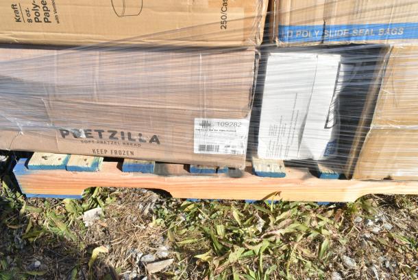 37 BRAND NEW IN BOX! Items Including 167MS002MCXL Lavex White 53 GSM Heavy Weight Microporous Polypropylene Zipper Front Long Sleeve Coveralls with Elastic Wrists and Ankles - XL - 25/Case, 127P100C Choice 1 oz. Clear Plastic Souffle Cup / Portion Cup - 2500/Case, 4 Box 433NHT006 Choice Extra Large Size Grey "Thank You" Medium-Duty Plastic T-Shirt Bag - 450/Case, 6 Box Chicopee 0041 Chix® SC 13" x 21" White Standard-Duty Foodservice Towel - 150/Case, 5008DWALLW Choice 8 oz. Tall White Smooth Double Wall Paper Hot Cup - 500/Case, 2 Box 50012DWALLC Choice 12 oz. Coffee Break Print Smooth Double 433NHT006Wall Paper Hot Cup - 500/Case. 37 Times Your Bid! - Image 11 of 12