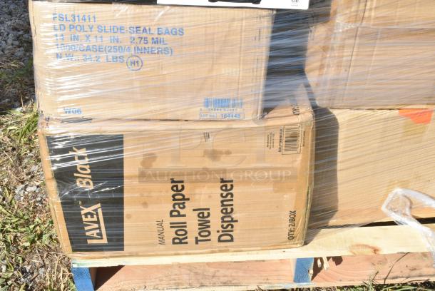 37 BRAND NEW IN BOX! Items Including 167MS002MCXL Lavex White 53 GSM Heavy Weight Microporous Polypropylene Zipper Front Long Sleeve Coveralls with Elastic Wrists and Ankles - XL - 25/Case, 127P100C Choice 1 oz. Clear Plastic Souffle Cup / Portion Cup - 2500/Case, 4 Box 433NHT006 Choice Extra Large Size Grey "Thank You" Medium-Duty Plastic T-Shirt Bag - 450/Case, 6 Box Chicopee 0041 Chix® SC 13" x 21" White Standard-Duty Foodservice Towel - 150/Case, 5008DWALLW Choice 8 oz. Tall White Smooth Double Wall Paper Hot Cup - 500/Case, 2 Box 50012DWALLC Choice 12 oz. Coffee Break Print Smooth Double 433NHT006Wall Paper Hot Cup - 500/Case. 37 Times Your Bid! - Image 12 of 12