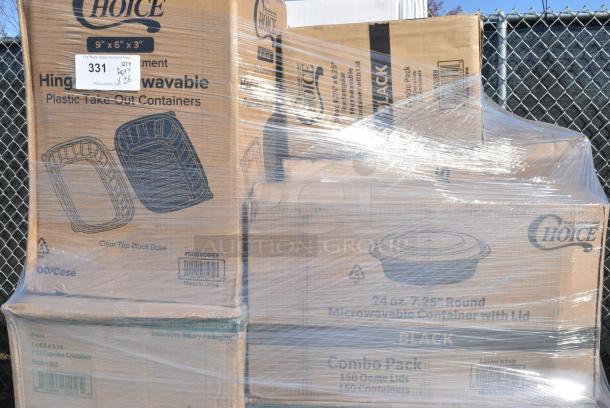 20 BRAND NEW IN BOX! Items Including 500TO963 Choice 9" x 6" x 3" Microwaveable 2-Compartment Black / Clear Plastic Hinged Container - 100/Case, 3 Box 485PCCUP232 Choice 2-Cup 12-32 oz. Drink Carrier with Handle - 250/Case, 50012W Choice 12 oz. White Poly Paper Hot Cup - 1000/Case, 245WEDGEPZZA Choice White Clay Coated Clamshell Pizza Slice Box - 400/Case, 3 Box 130WHKNIFEH Choice White Heavy Weight Polystyrene Plastic Knife - 1000/Case. 20 Times Your Bid! - Image 5 of 9