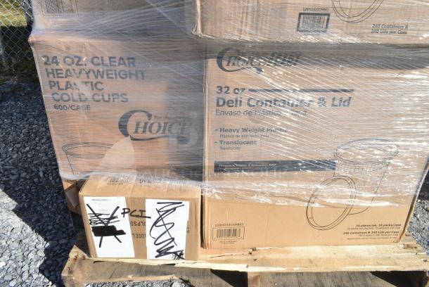 27 BRAND NEW IN BOX! Items Including 3 Box 128HD32COMBO Choice Heavy Duty Deli Container and Lid, 2 Box 5004W Choice 4 oz. White Poly Paper Hot Cup - 1000/Case, 2 Box Lavex Hardwound Paper Towels. 27 Times Your Bid! - Image 2 of 11