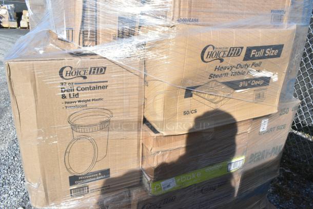 27 BRAND NEW IN BOX! Items Including 3 Box 128HD32COMBO Choice Heavy Duty Deli Container and Lid, 2 Box 5004W Choice 4 oz. White Poly Paper Hot Cup - 1000/Case, 2 Box Lavex Hardwound Paper Towels. 27 Times Your Bid! - Image 5 of 11