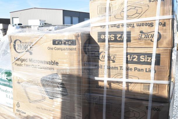 34 BRAND NEW IN BOX! items Including 4 Box 130WHKNIFEWX Choice White Extra Heavy Weight Wrapped Plastic Knife - 1000/Case, 966UPWIDEKFT-500 OneUp by Choice Kraft 2-Ply Wide Interfold 6 1/2" x 8 1/2" Dispenser Napkin - 6000/Case, 6 Box 130WBKFORKH Choice Black Heavy Weight Wrapped Plastic Fork - 1000/Case, 3 Box Choice Steam Table Pan Lids, CKC13575CL CakePAK Lids. 34 Times Your Bid! - Image 8 of 9