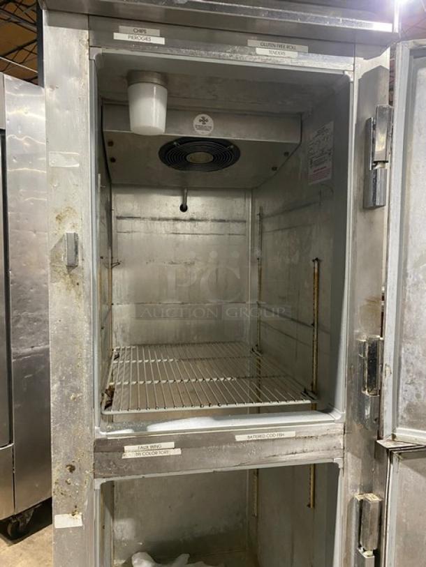 Continental Commercial Half Door Reach In Freezer! All Stainless Steel! With Poly Coated Rack!  On Casters! 115V 1 Phase! Model: 1F-HD SN: 15756608! Working When Removed! - Image 5 of 9