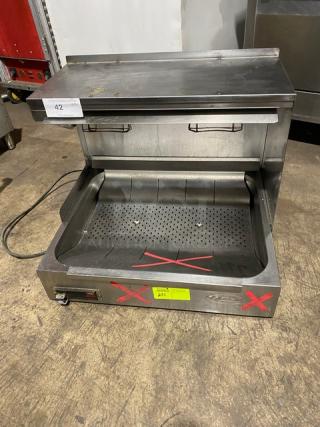 Hatco Commercial Countertop Glo-Ray Portable Fry Holding Station! With Backsplash & Overhead Shelf! All Stainless Steel! 120V 1 Phase! Model: GRFHS-26 SN: 2672341740! Working When Removed!