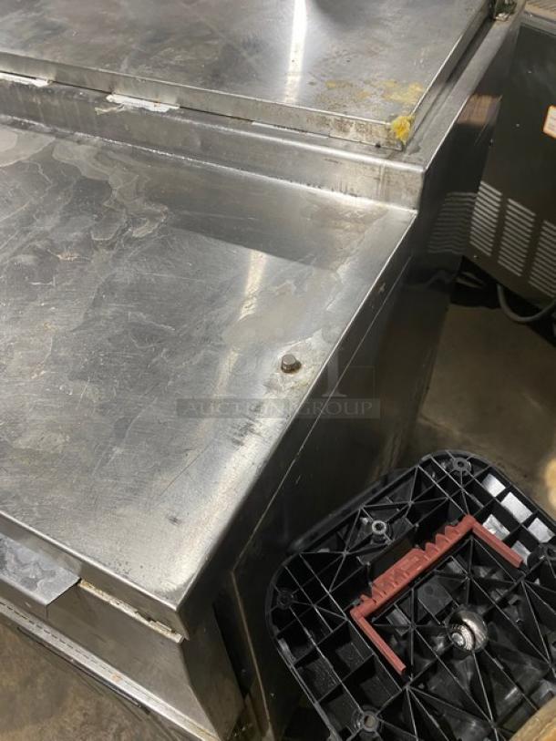 Continental Commercial Refrigerated Mega Top Pizza Prep Table! With 3 Door Refrigerated Storage Underneath! All Stainless Steel! With Poly Coated Rack! On Casters! 115V 1 Phase! Model: CPA68 SN: 15755497! Working When Removed! - Image 2 of 9