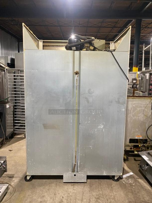 Continental Commercial Double Half Door Reach In Refrigerator! With Built In Pan Racks! All Stainless Steel!  On Casters! 115V 1 Phase! Model: 2R-HD SN: 15750054! Working When Removed! - Image 2 of 9