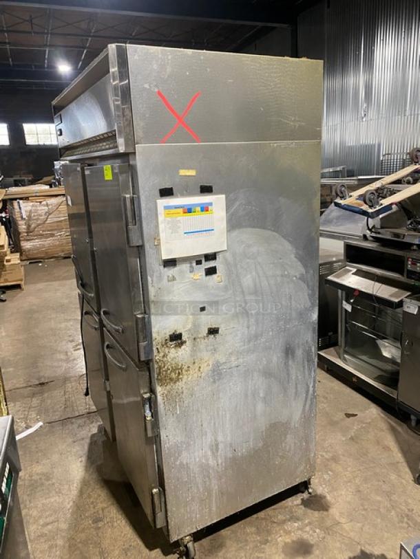 Continental Commercial Double Half Door Reach In Refrigerator! With Built In Pan Racks! All Stainless Steel!  On Casters! 115V 1 Phase! Model: 2R-HD SN: 15750054! Working When Removed! - Image 3 of 9