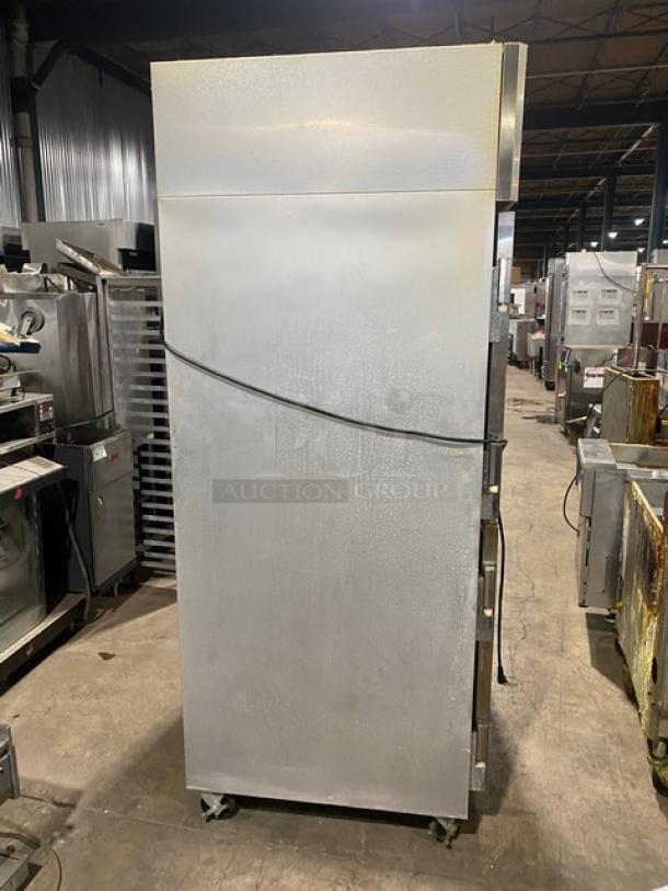 Continental Commercial Double Half Door Reach In Refrigerator! With Built In Pan Racks! All Stainless Steel!  On Casters! 115V 1 Phase! Model: 2R-HD SN: 15750054! Working When Removed! - Image 4 of 9