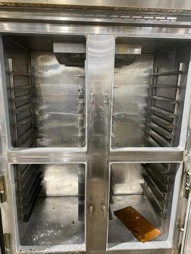Continental Commercial Double Half Door Reach In Refrigerator! With Built In Pan Racks! All Stainless Steel!  On Casters! 115V 1 Phase! Model: 2R-HD SN: 15750054! Working When Removed! - Image 5 of 9