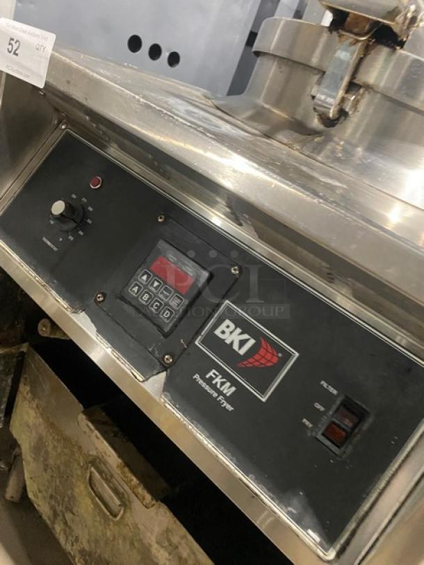 BKI Commercial Electric Powered Pressure Fryer!  All Stainless Steel! With Frying Basket! On Casters! 208V! Model: FKM-F SN: 11919T! - Image 8 of 10