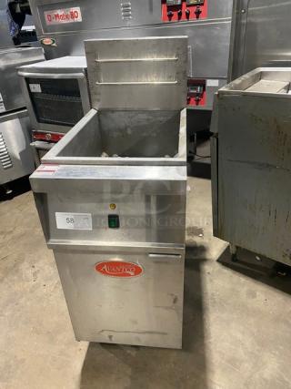 Avantco Commercial Electric Powered Floor Style Deep Fat Fryer! All Stainless Steel! On Legs! 208V 3 Phase! Model: 177EF40C SN: 2104014117!
