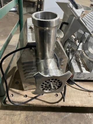 Avantco Commercial Electric Powered Countertop Stainless Steel Meat Grinder! 110V!  Model: MG12 SN: 22 0262 17MG12!
