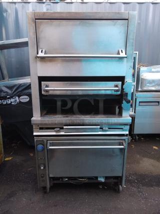 Jade JMHBI-36-NG Stainless Steel Front and Sides Single-Deck Natural Gas Titan Heavy Duty Upright Infrared Broiler - 104,000 BTU