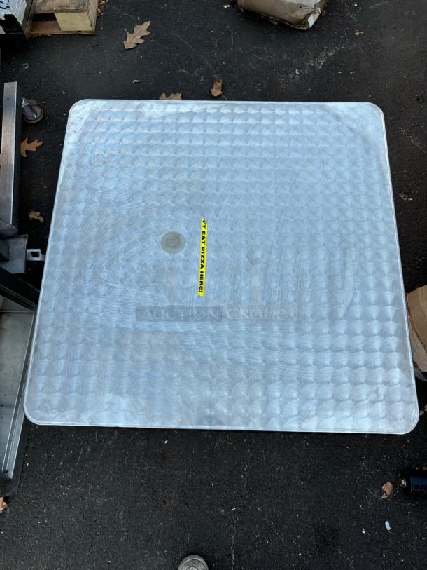 Table  27 1/2" x 27 1/2" Chrome Square Outdoor Standard Height Table - Image 1 of 1