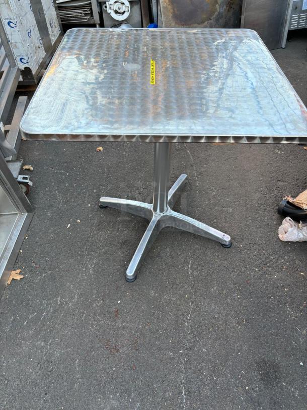 Table  27 1/2" x 27 1/2" Chrome Square Outdoor Standard Height Table - Image 2 of 2