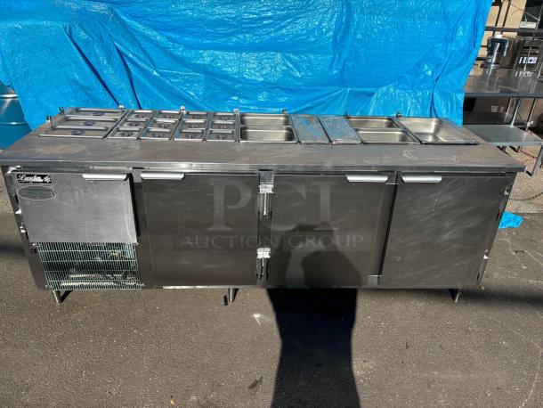 Leader Refrigeration LM96B 96" Sandwich Prep Table Cooler, 3 1/2 Door and 3 Shelves - Image 1 of 3
