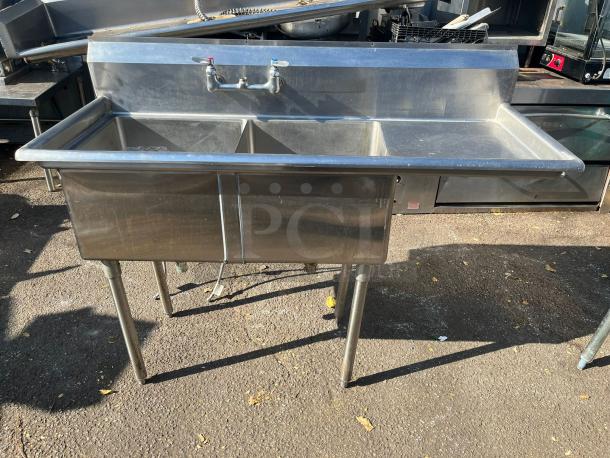 STAINLESS STEEL DOUBLE SINK WITH COUNTER AND WORKTOP - Image 1 of 3