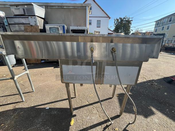 STAINLESS STEEL DOUBLE SINK WITH COUNTER AND WORKTOP - Image 3 of 3