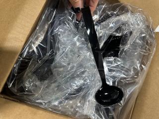 One Case Of 72 NEW 9 Inch Black Poly Ladles. #LDL-BK