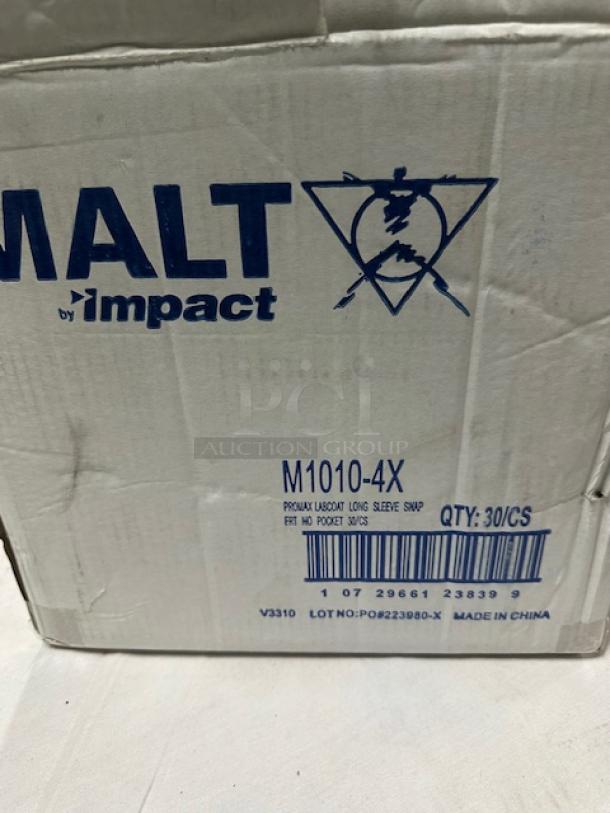 One Case Of NEW Long Sleeve Snap Lab Coats. - Image 1 of 1