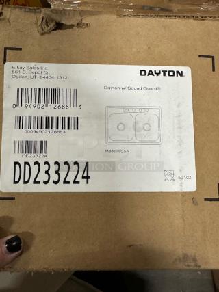 One NEW Dayton Double Bowl Sink. #DD233224