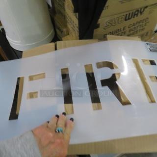 One 6X4 FIRE Stencil.