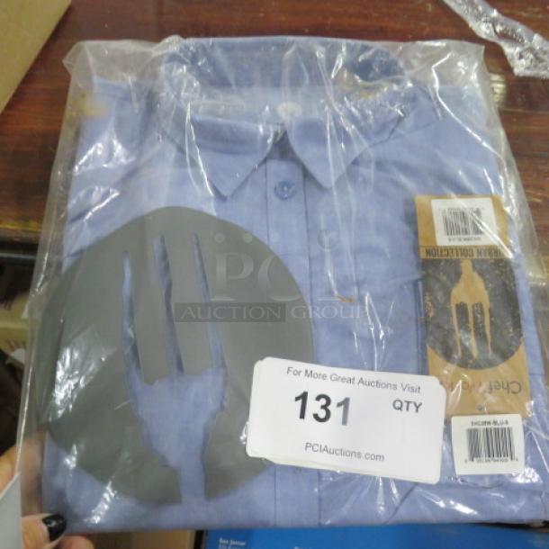 One Chef Work Small Blue Collar Shirt. - Image 1 of 1