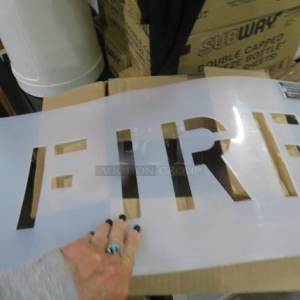 One NEW 6X4 FIRE Stencil. - Image 1 of 1