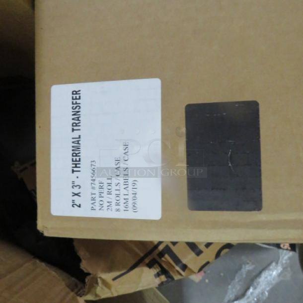 One Case Of 8 Rolls Of 2X3 Thermal Transfer. - Image 1 of 1
